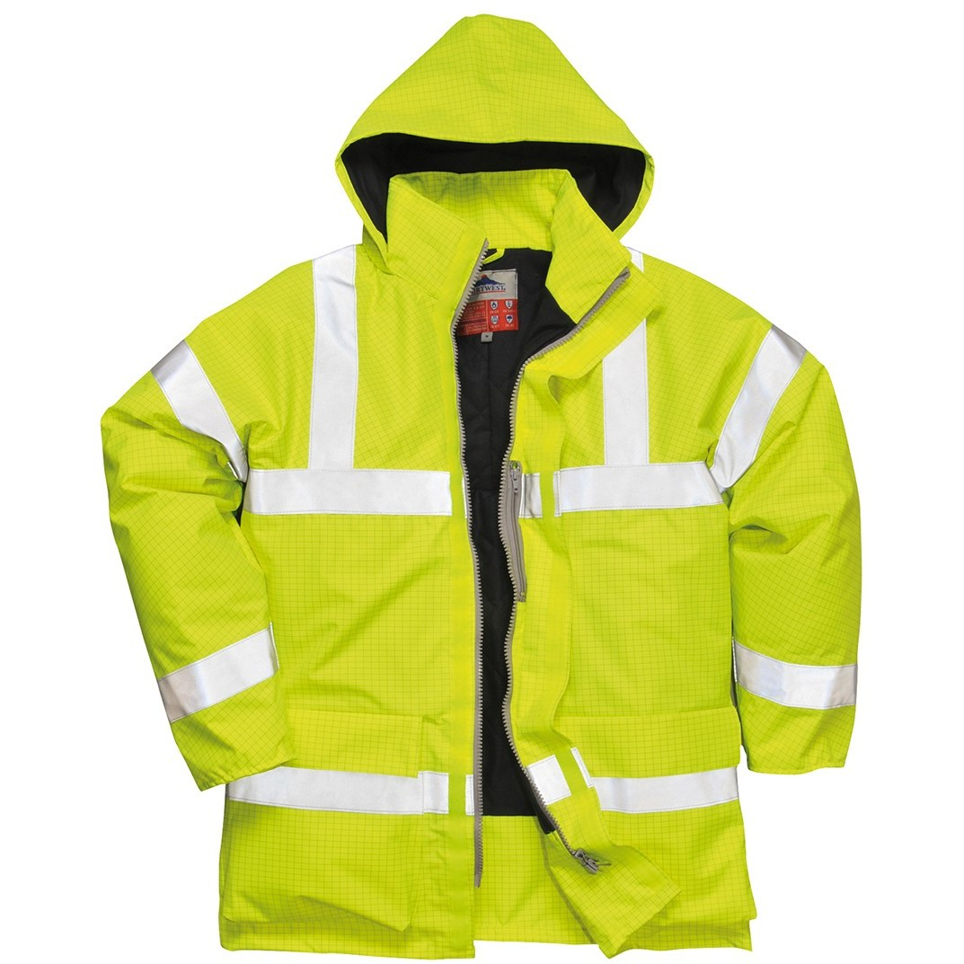 Portwest S778 Hi-Vis Bizflame Rain Antistatic FR Jacket - YELLOW - LARGE 
