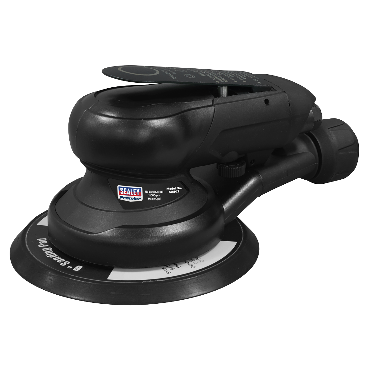 Sealey SA803 Air Palm Orbital Sander &oslash;150mm Dust-Free