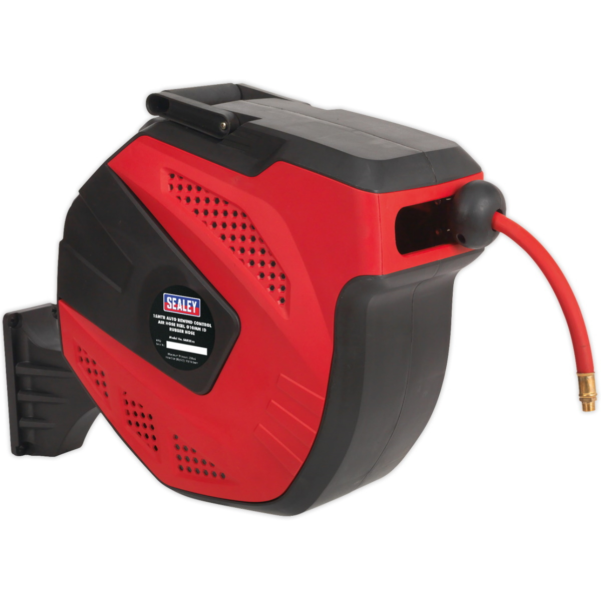 Sealey SA822 Auto Rewind Control Air Hose Reel 15mtr &oslash;10mm - Rubber Hose