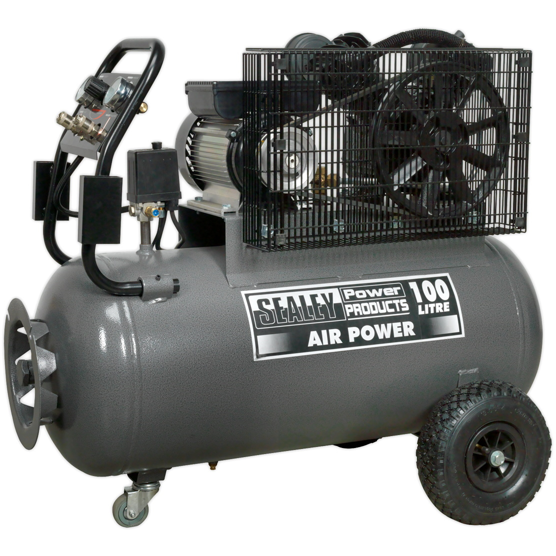 Sealey SAC3103B Compressor 100ltr Belt Drive 3hp with Front Control Panel 230V