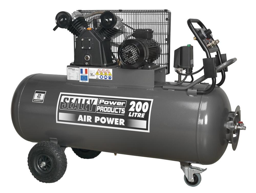 Sealey SAC3203B3PH Compressor 200ltr Belt Drive 3hp with Front Control Panel 415V-3ph