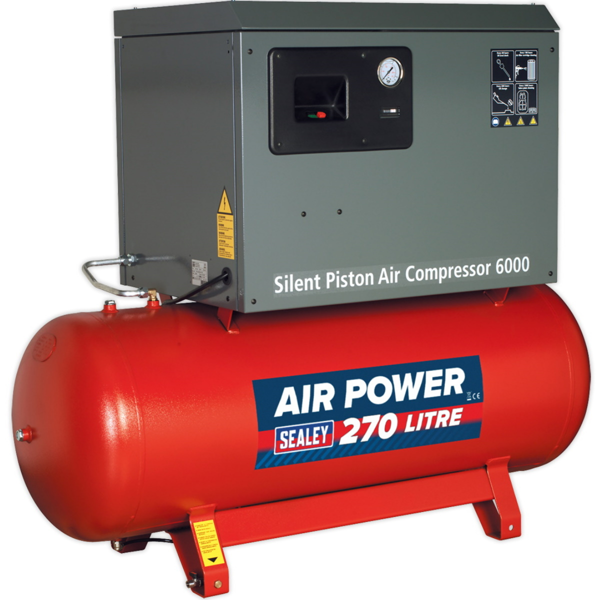 Sealey SAC42755BLN Compressor 270ltr Belt Drive 5.5hp 3ph 2-Stage 4...
