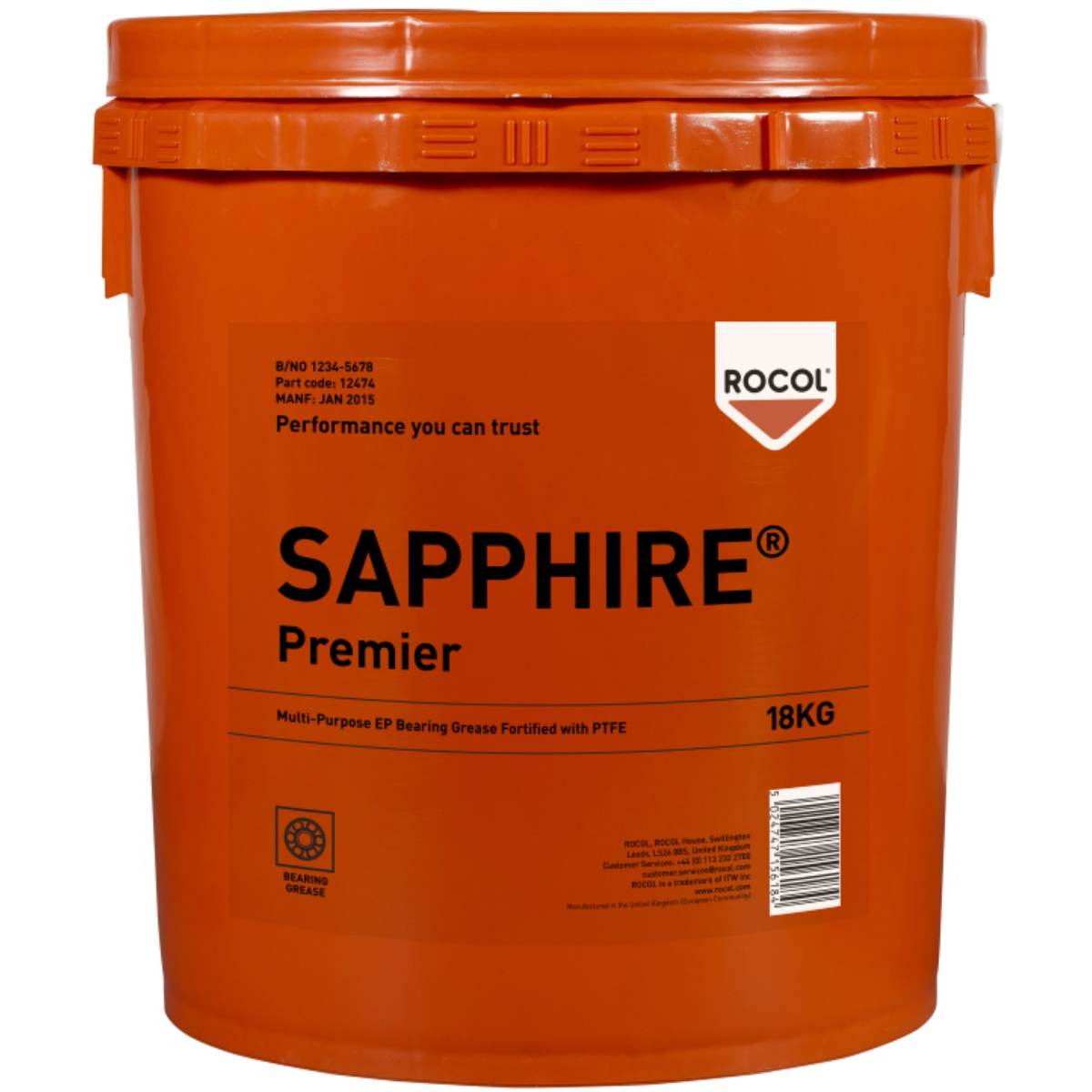 Rocol 12474 Sapphire Premier Synthetic Bearing Grease 18kg