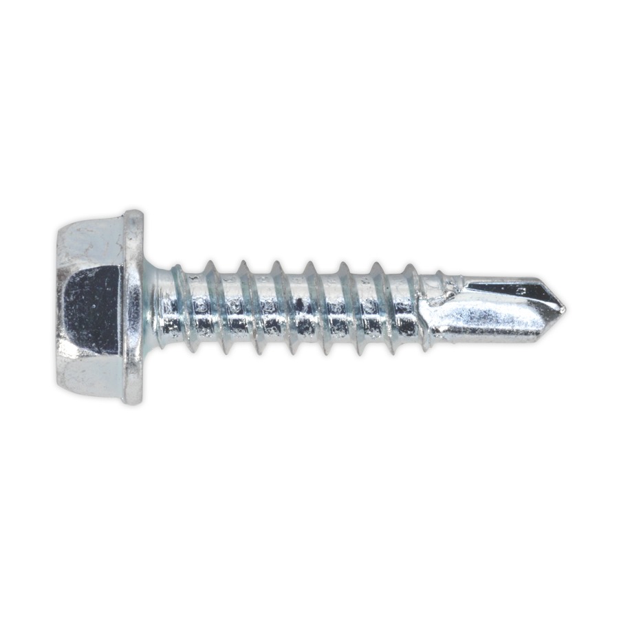 Sealey SDHX4219 Self Drilling Screw 4.2 x 19mm Hex Head Zinc DIN 7504K Pack of 100