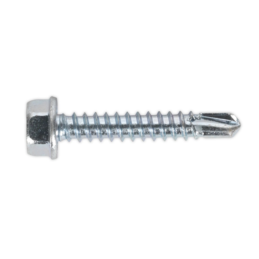 Sealey SDHX4225 Self Drilling Screw 4.2 x 25mm Hex Head Zinc DIN 7504K Pack of 100