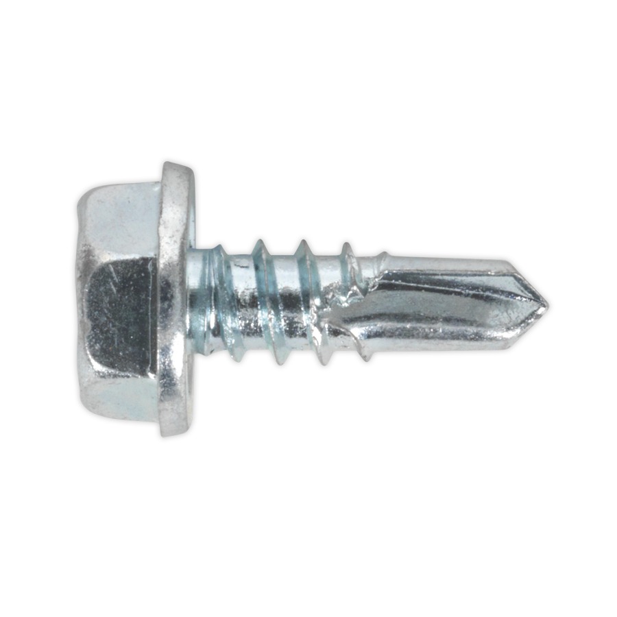 Sealey SDHX4813 Self Drilling Screw 4.8 x 13mm Hex Head Zinc DIN 7504K Pack of 100