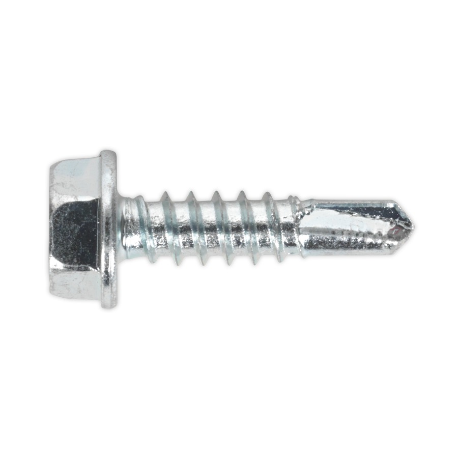 Sealey SDHX4819 Self Drilling Screw 4.8 x 19mm Hex Head Zinc DIN 7504K Pack of 100