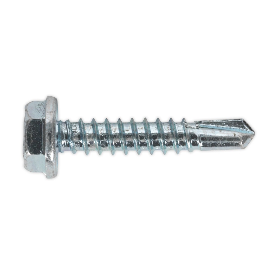 Sealey SDHX4825 Self Drilling Screw 4.8 x 25mm Hex Head Zinc DIN 7504K Pack of 100