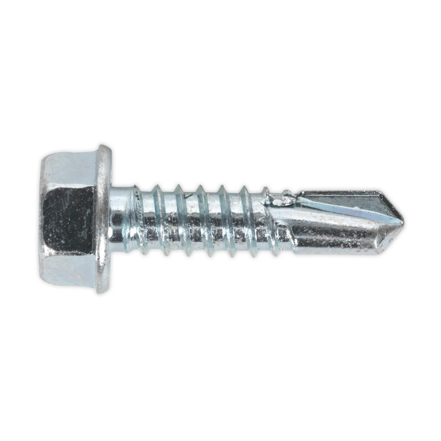 Sealey SDHX6325 Self Drilling Screw 6.3 x 25mm Hex Head Zinc DIN 7504K Pack of 100