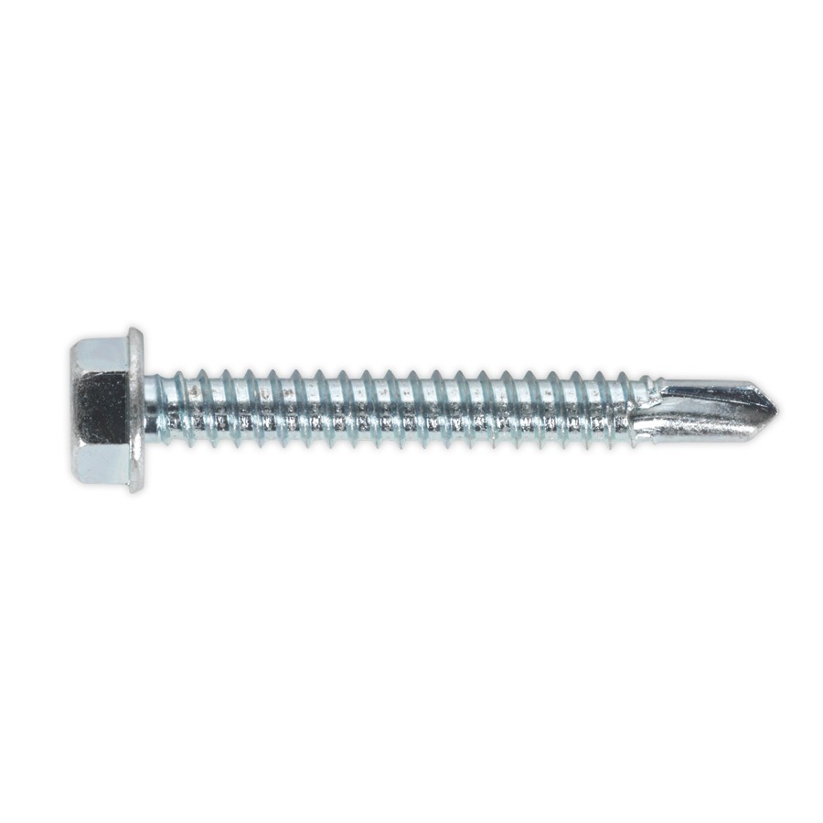 Sealey SDHX6350 Self Drilling Screw 6.3 x 50mm Hex Head Zinc DIN 7504K Pack of 100