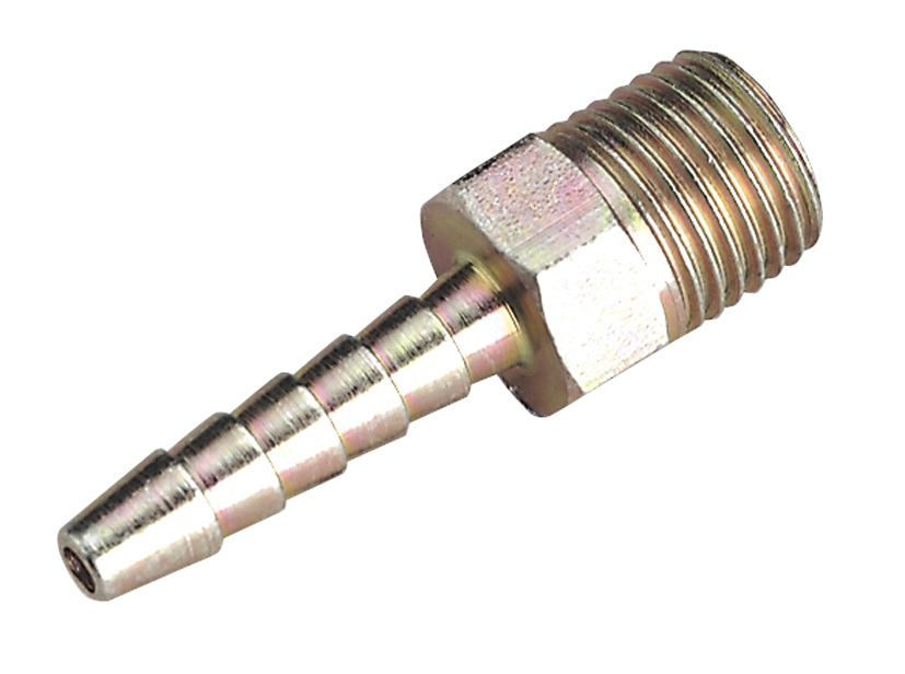 Sealey AC38 Male Screwed Tail Piece 1/4"BSPT - 3/16" Hose Pack of 5