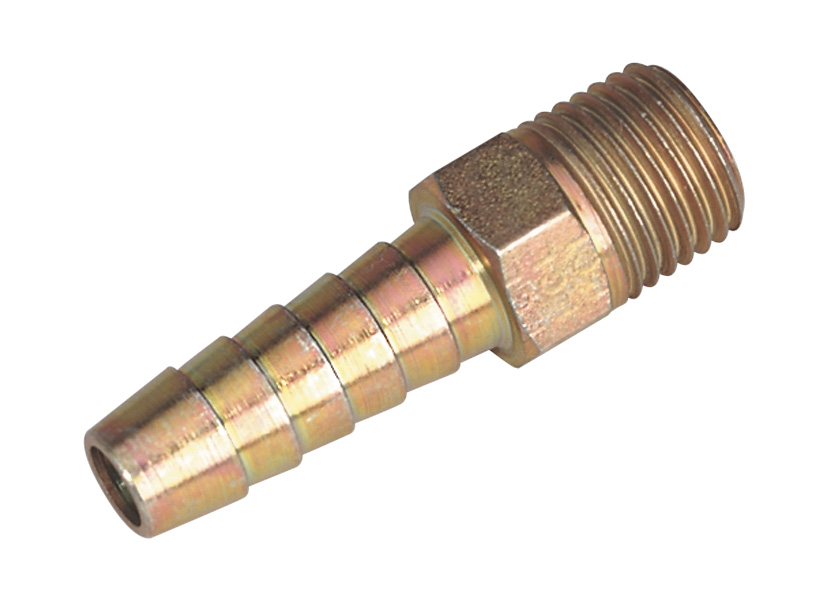 Sealey AC39 Male Screwed Tail Piece 1/4"BSPT - 5/16" Hose Pack of 5