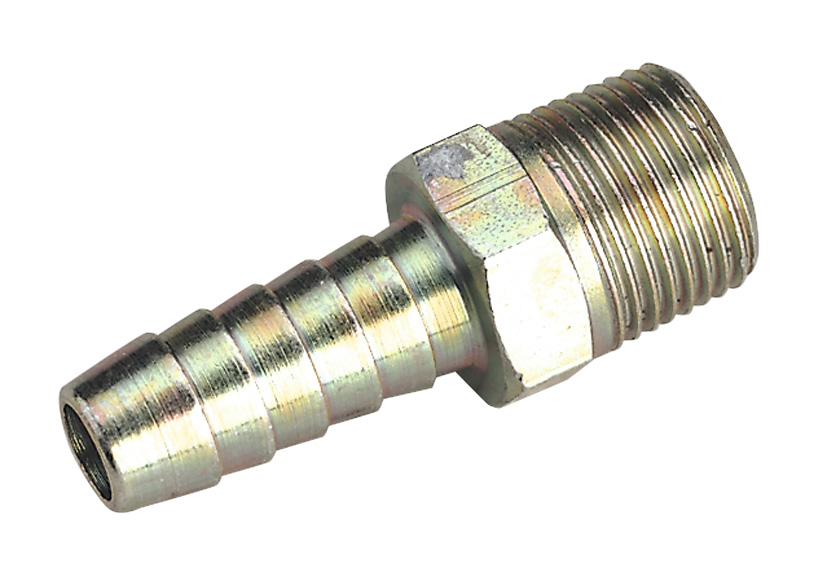 Sealey AC41 Male Screwed Tail Piece 3/8"BSPT - 3/8" Hose Pack of 5