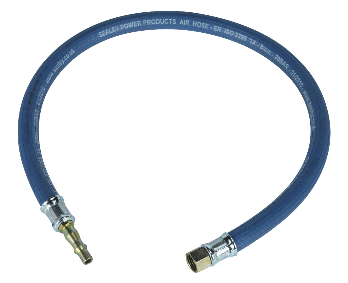 Sealey AH2R Air Leader Hose 600mm x &oslash;8mm with Tail Piece & 1/4"BSP Union
