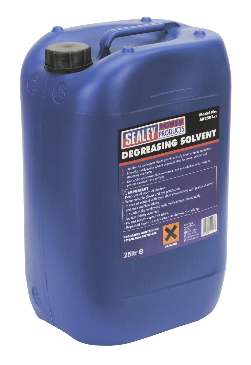 Sealey AK2501 Degreasing Solvent 1 x 25ltr Container