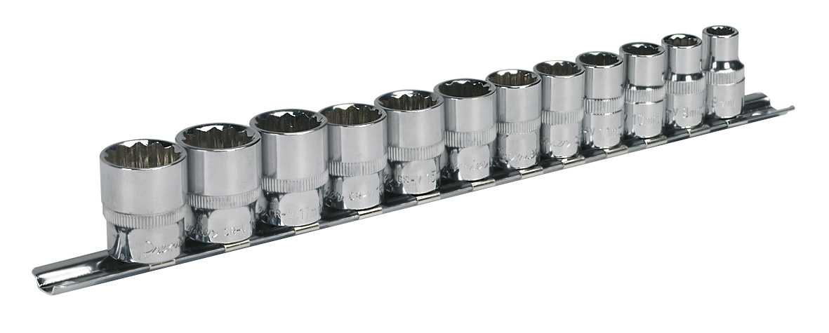 Sealey AK2682 Socket Set 12 Piece 3/8" Drive 12 Point WallDrive Metric