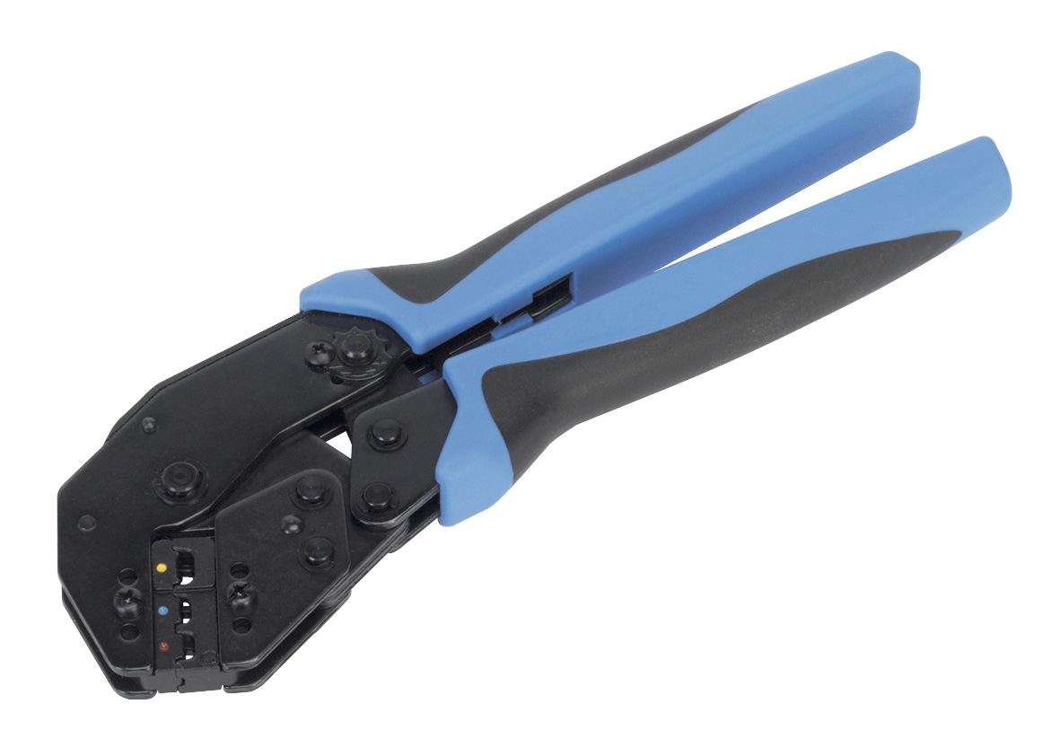 Sealey AK3863 Ratchet Crimping Tool Angled Head Insulated Terminals