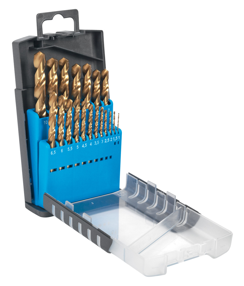 Sealey AK4719 Drill Bit Set 19pc Titanium Coated Metric