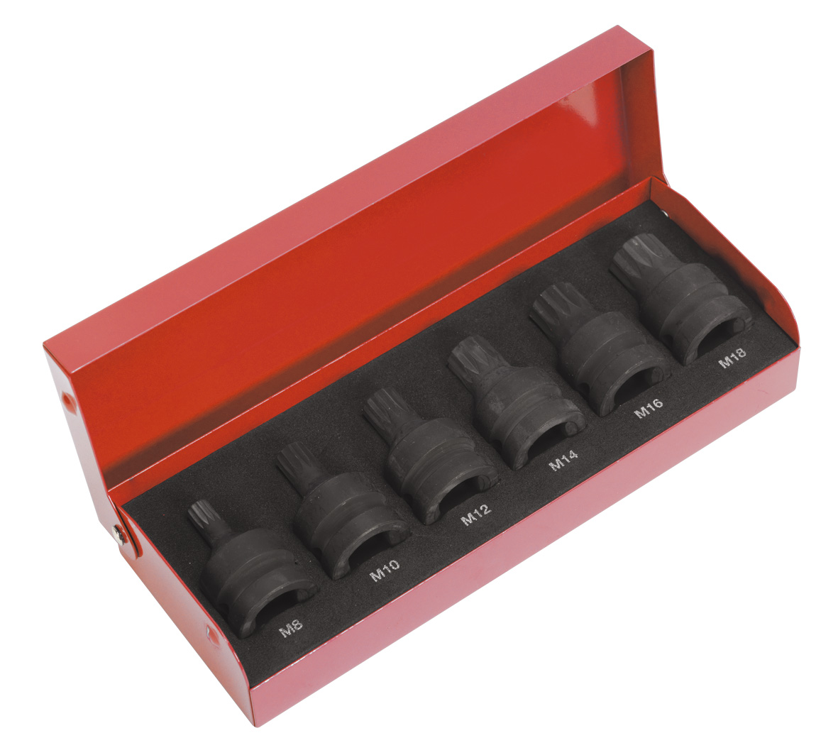 Sealey AK5608 Impact Spline Socket Bit Set 6pc 1/2"Sq Drive
