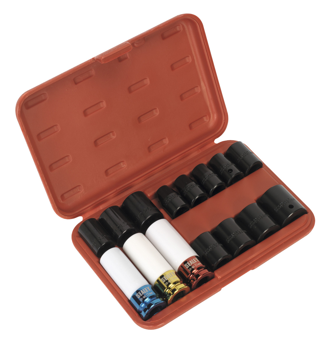 Sealey AK5615M Impact Socket & Wheel Nut Remover Set 1/2"Sq Drive 15pc