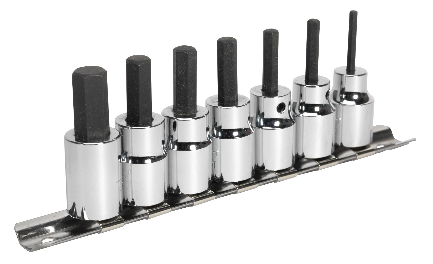Sealey AK62253 Hex Socket Bit Set 7pc 3/8"Sq Drive Metric