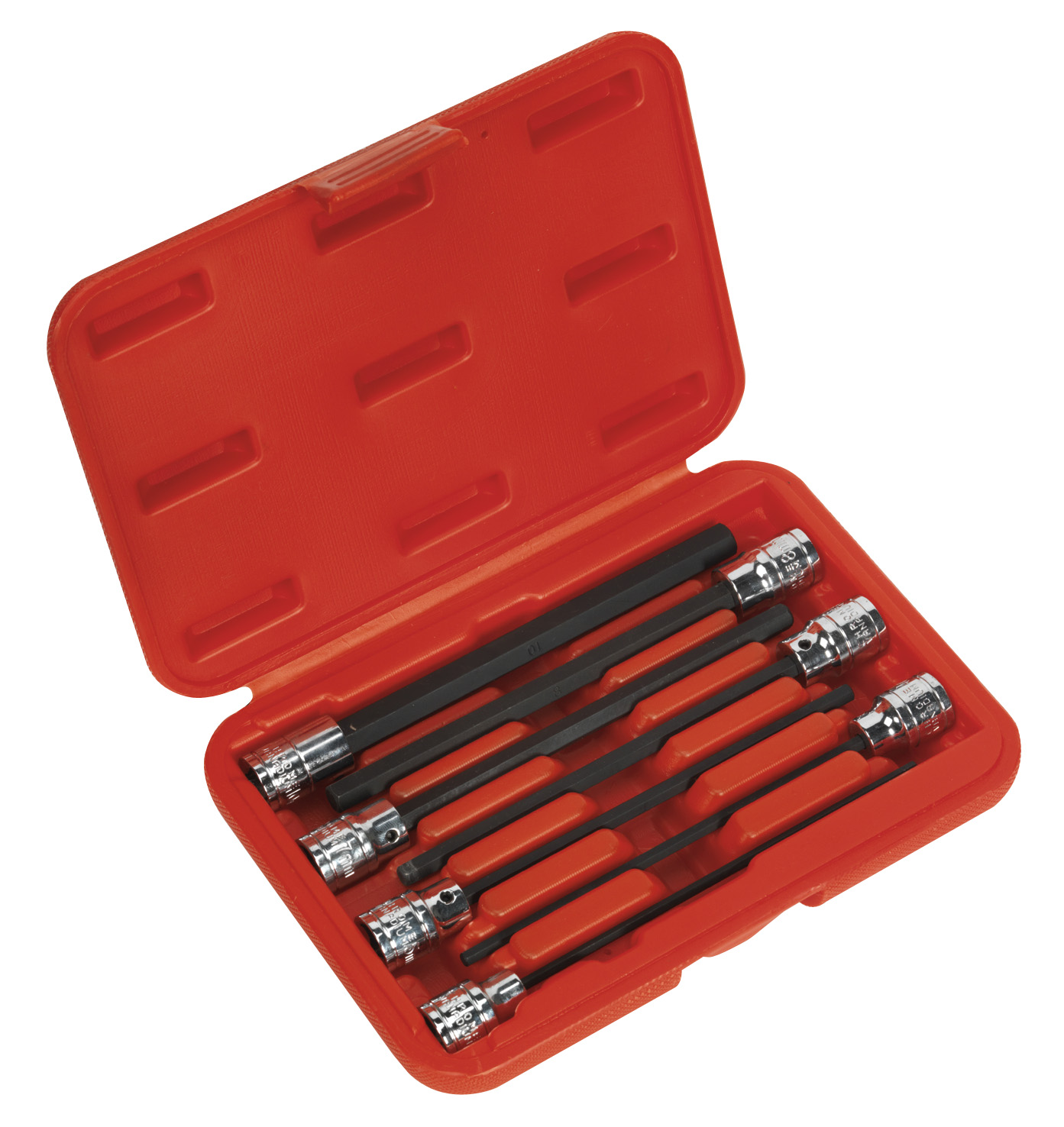 Sealey AK62255 Hex Socket Bit Set 7pc 3/8"Sq Drive 150mm Metric