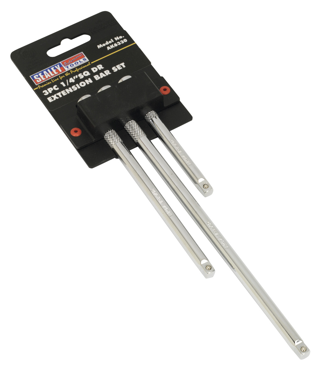 Sealey AK6330 Extension Bar Set 3 Piece 1/4" Drive