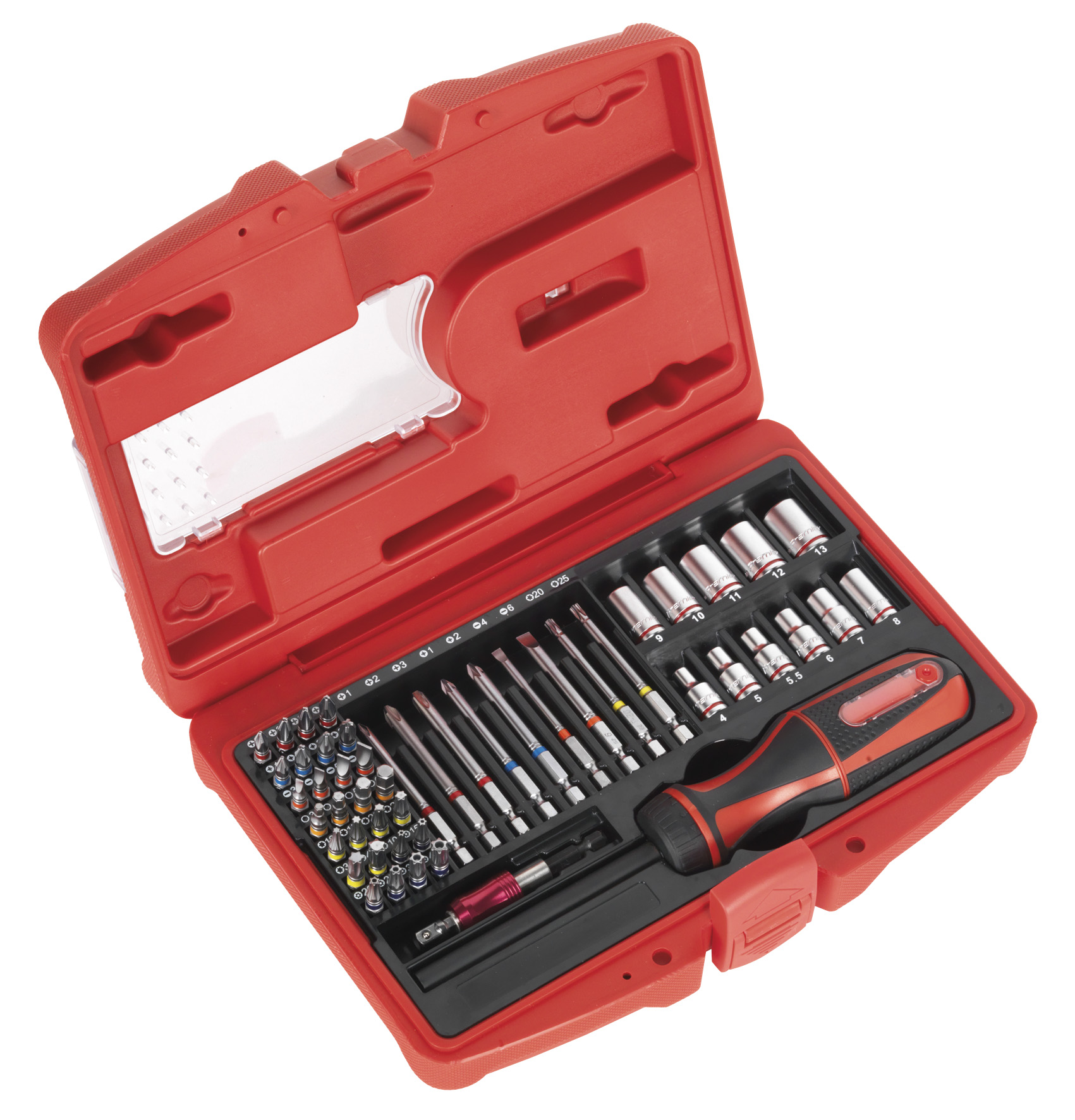 Sealey AK64903 Fine Tooth Ratchet Screwdriver & Accessory Set 51pc