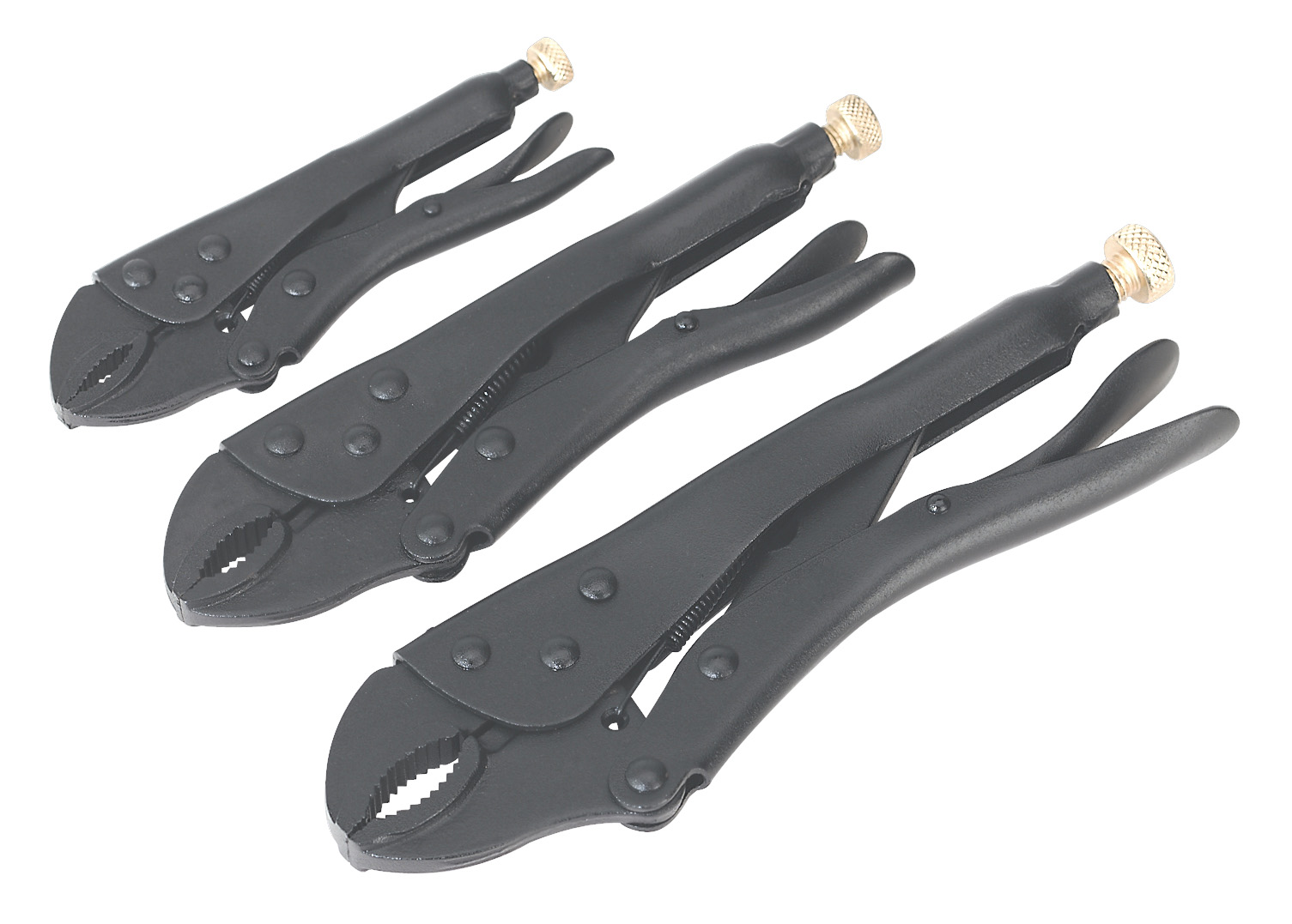Sealey AK668 Locking Pliers Set 3 Piece Antirust Finish