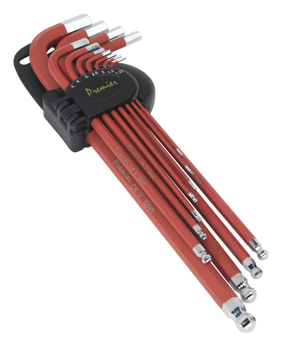 Sealey AK7164 Ball-End Hex Key Set 11 Piece Anti-Slip Extra-Long Metric