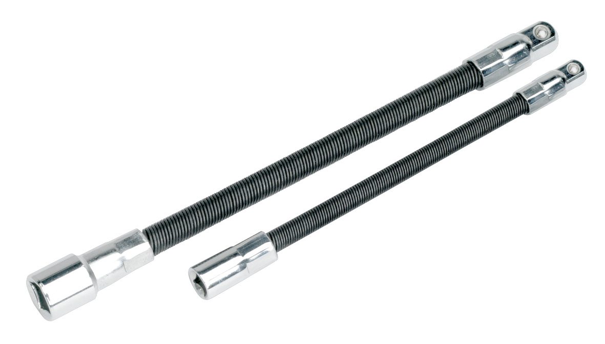 Sealey AK7341 Flexible Extension Adaptor Set 2 Piece 1/4" x 150mm & 3/8" x 200mm