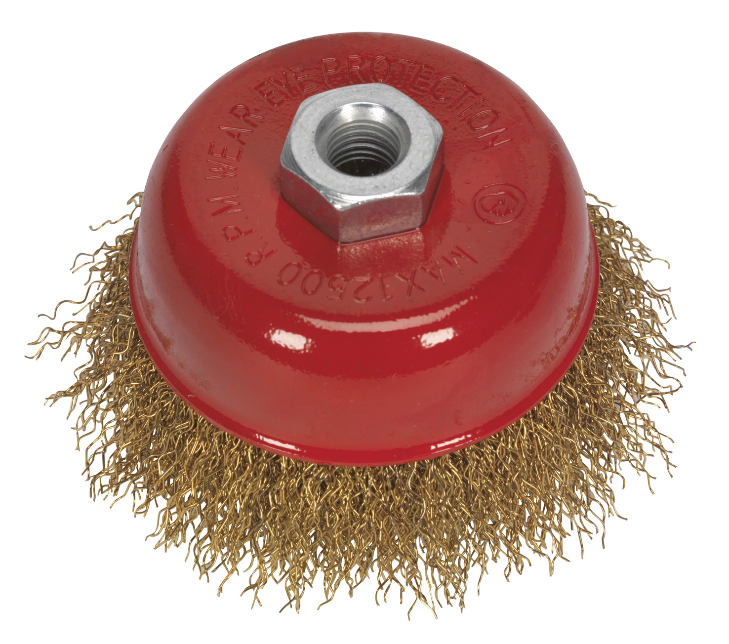 Sealey CBC752 Brassed Steel Cup Brush &oslash;75mm M14 x 2mm