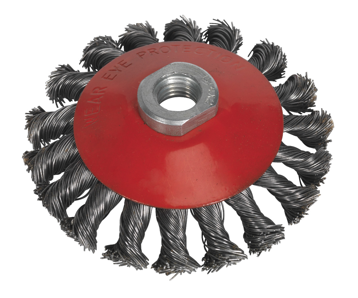 Sealey CWB100 Conical Wire Brush 100mm M10 x 1.5mm
