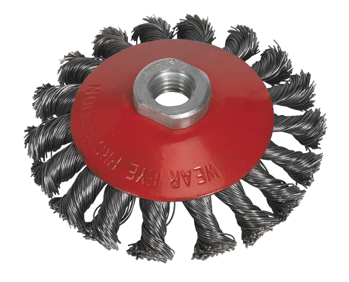 Sealey CWB101 Conical Wire Brush 100mm M14 x 2mm