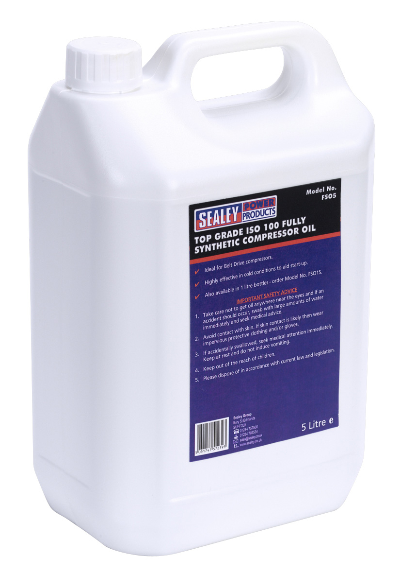 Sealey FSO5 Compressor Oil Fully Synthetic 5ltr