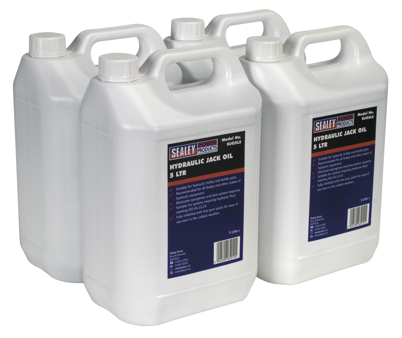 Sealey HJO/5L Hydraulic Jack Oil 5ltr Pack of 4
