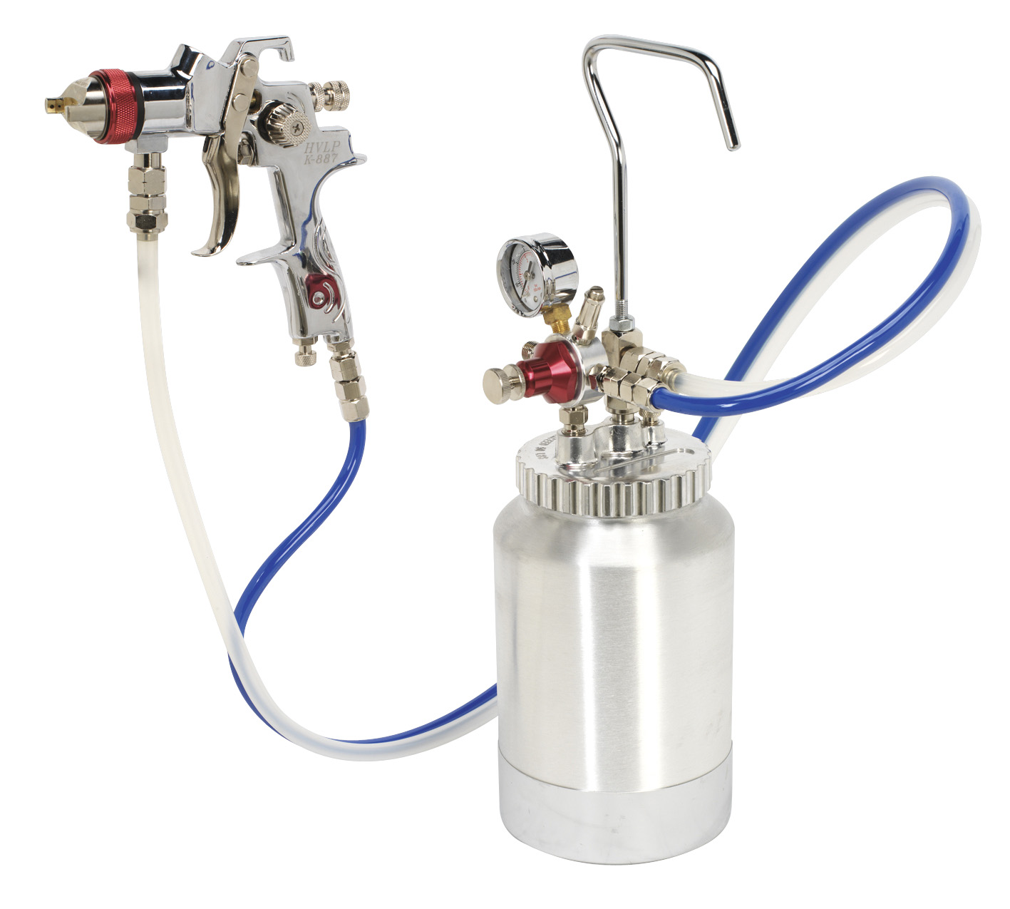 Sealey HVLP-79/P Pressure Pot System HVLP with Gun & Hoses 1.7mm Set-Up
