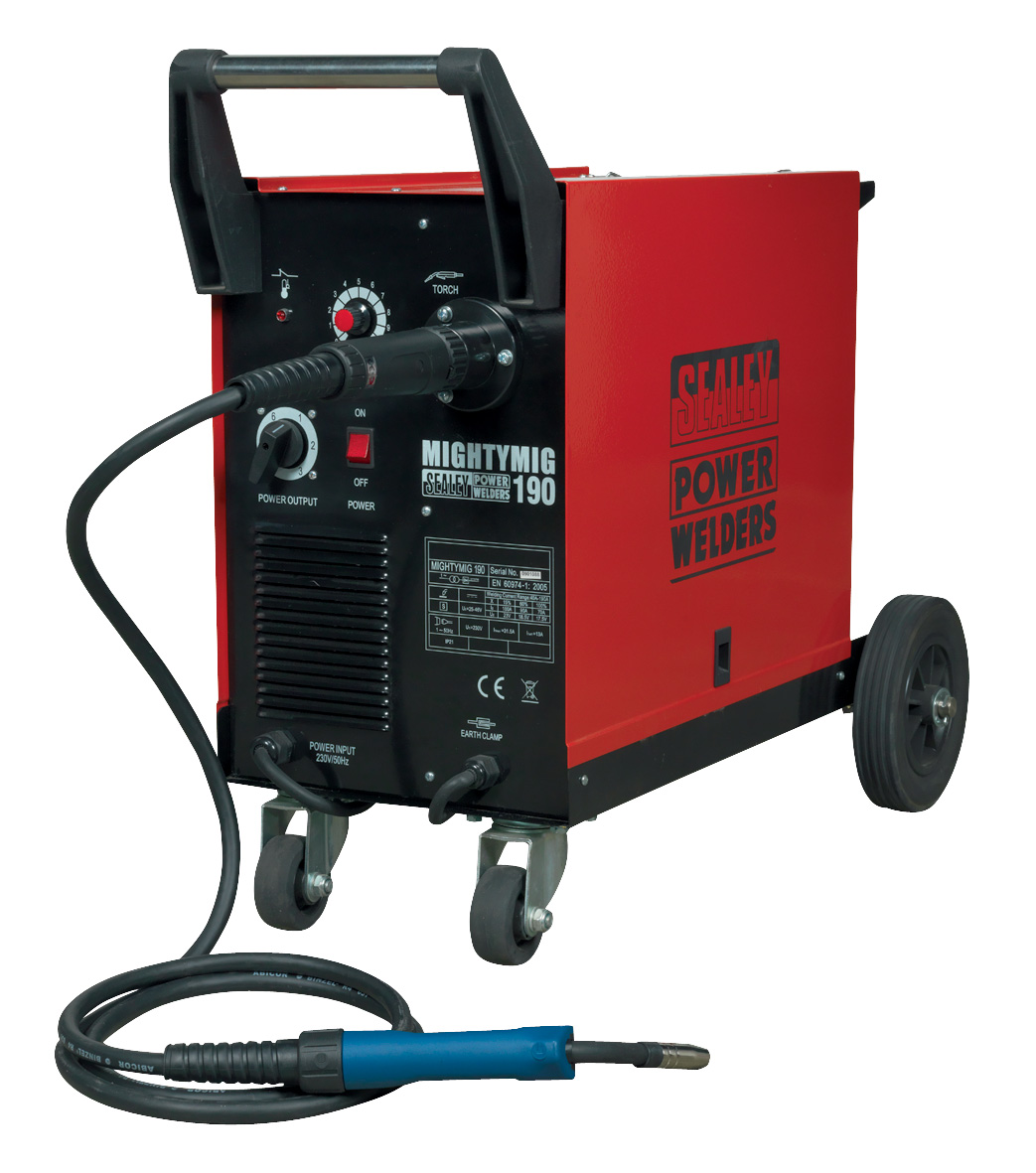 Sealey MIGHTYMIG190 Professional Gas/No-Gas MIG Welder 190Amp with Euro Torch