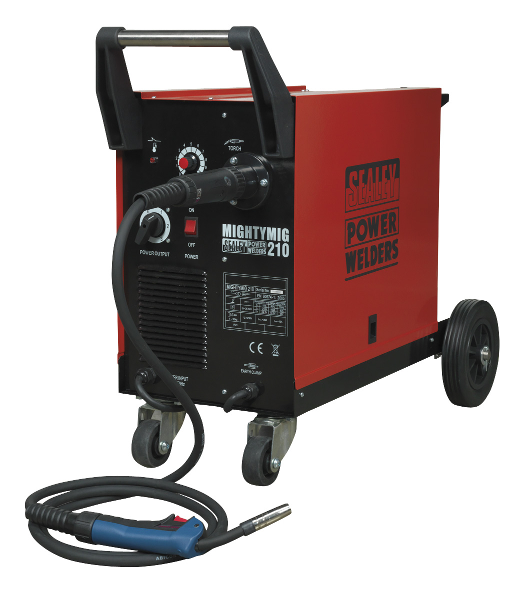Sealey MIGHTYMIG210 Professional Gas/No-Gas MIG Welder 210Amp with Euro Torch