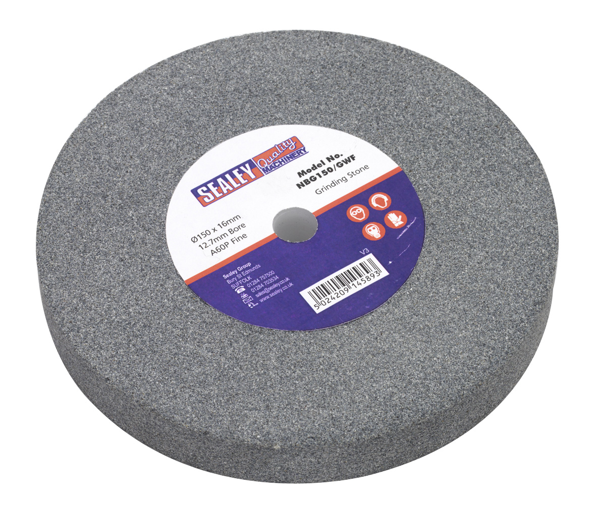 Sealey NBG150/GWF Grinding Stone 150 x 16 x 12.7mm A60P Fine