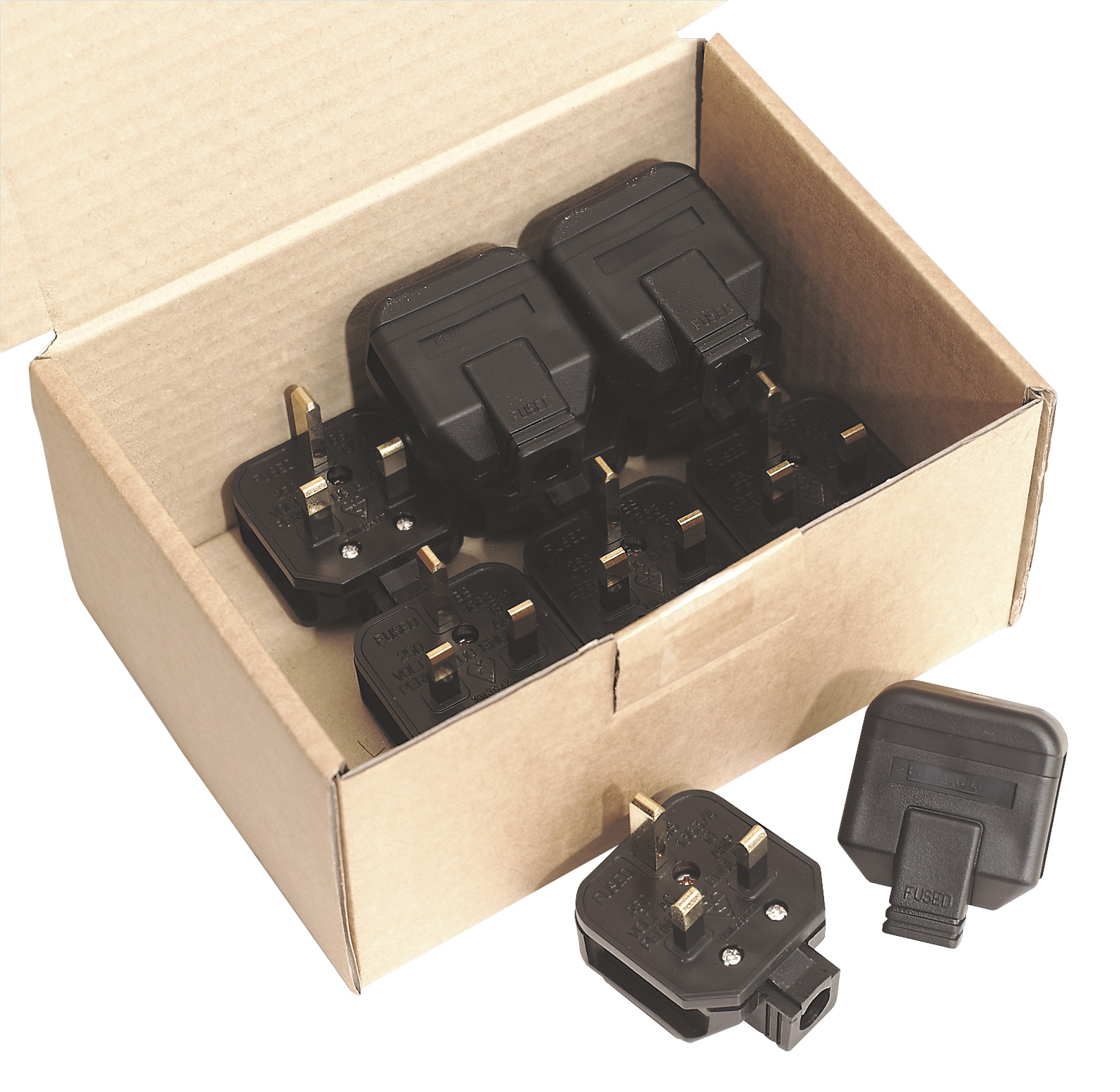 Sealey PL/13/3 Rubber Plug 13Amp Extra Heavy-Duty Pack of 10