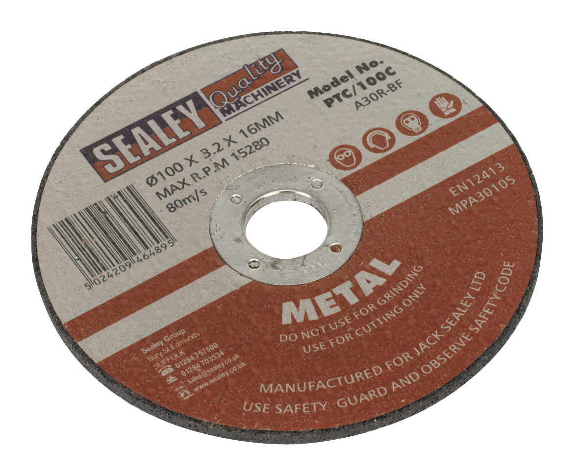 Sealey PTC/100C Cutting Disc 100 x 3 x 16mm