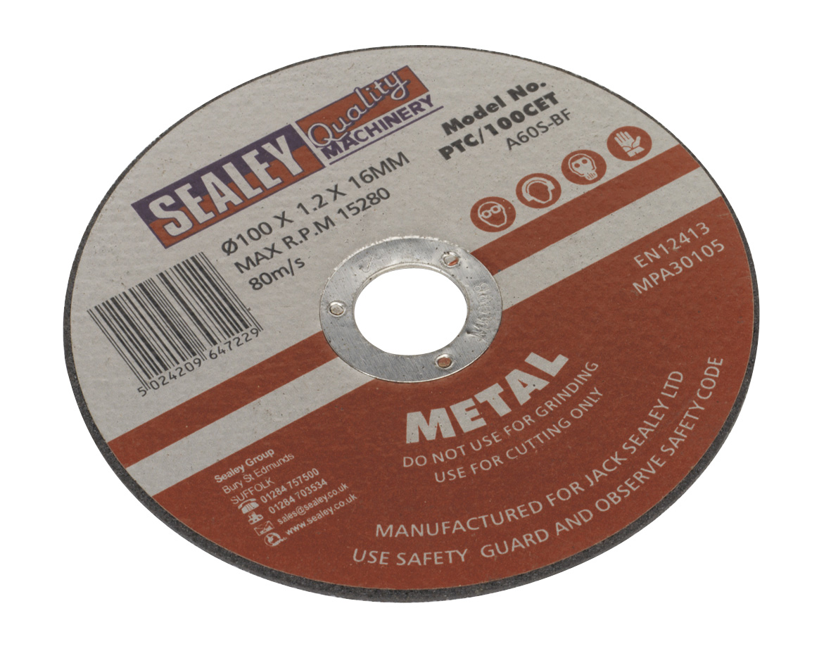 Sealey PTC/100CET Cutting Disc 100 x 1 x 16mm