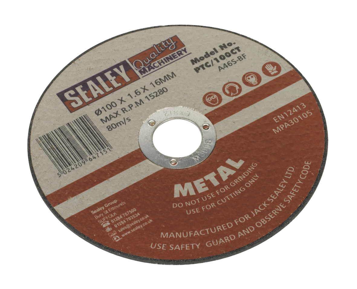 Sealey PTC/100CT Cutting Disc 100 x 1.6 x 16mm