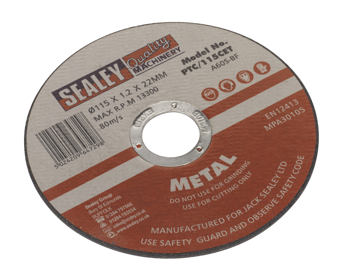 Sealey PTC/115CET Cutting Disc 115 x 1 x 22mm