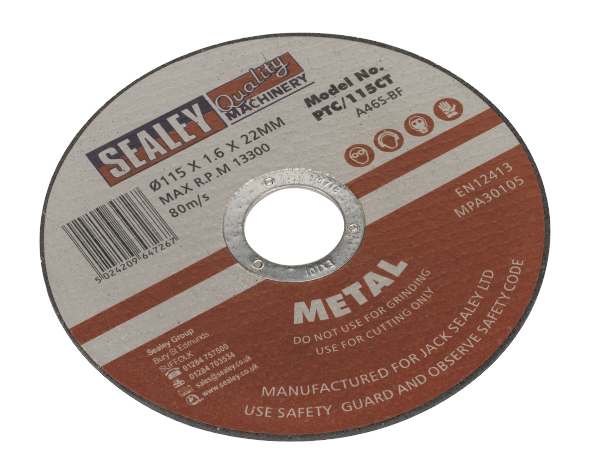 Sealey PTC/115CT Cutting Disc 115 x 1.6 x 22mm