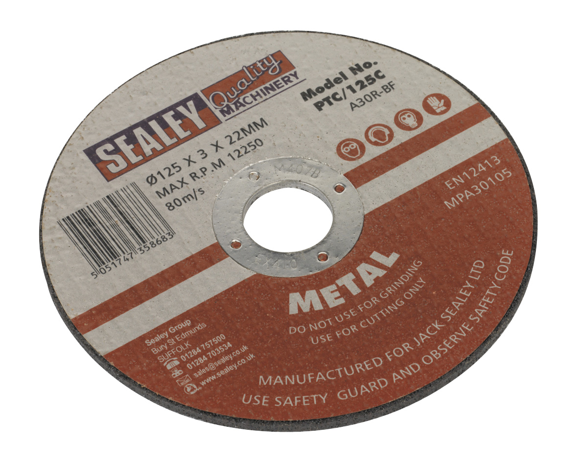 Sealey PTC/125C Cutting Disc 125 x 3 x 22mm