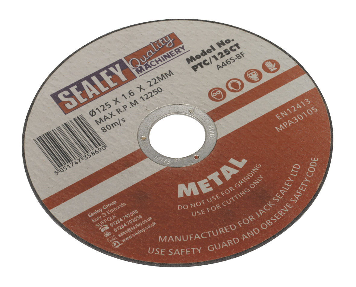Sealey PTC/125CT Cutting Disc 125 x 1.6 x 22mm