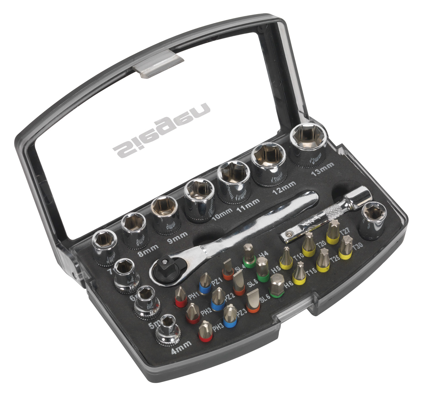 Sealey S01036 Socket & Bit Set 30 Piece 1/4" Drive