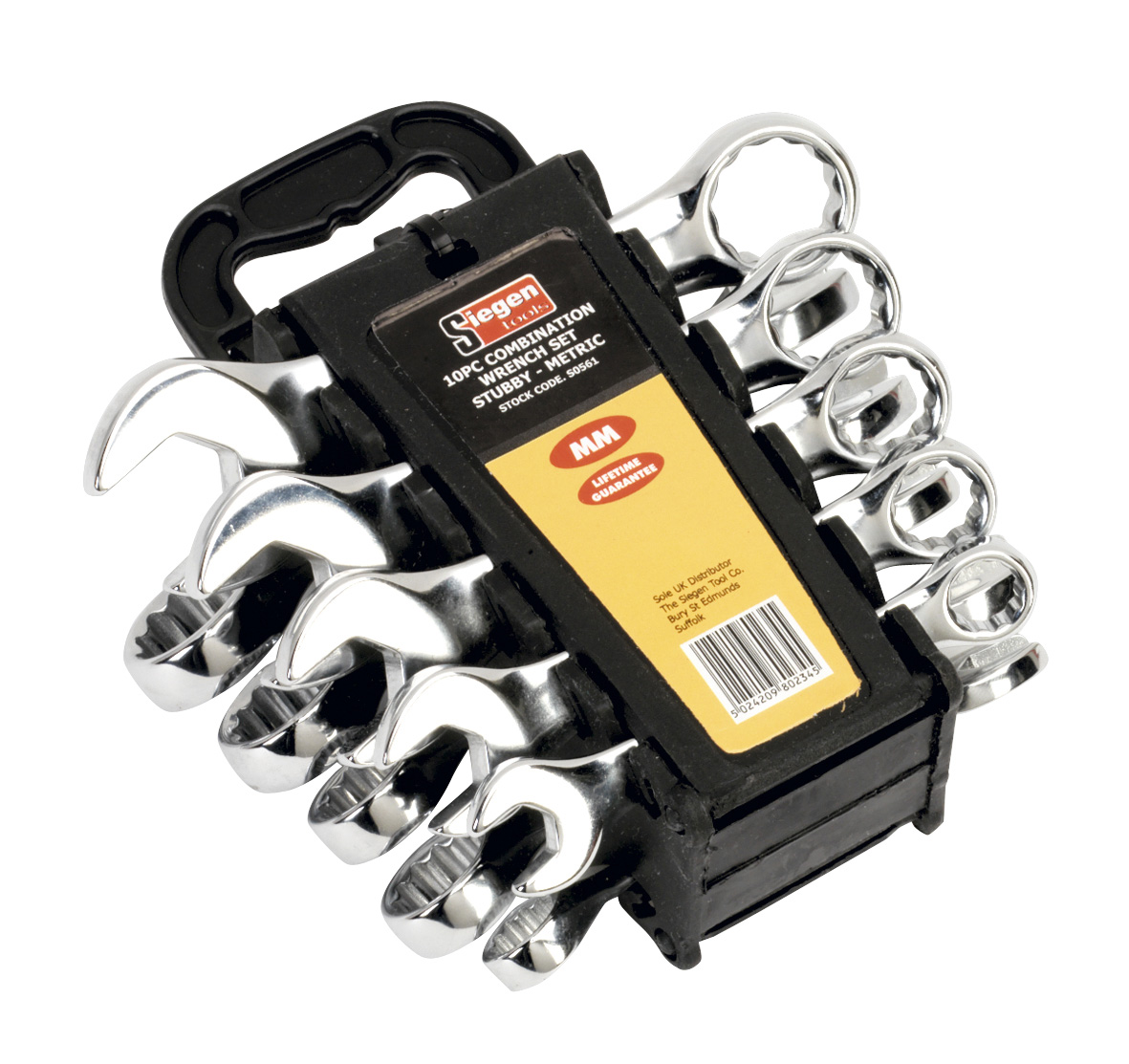 Sealey S0561 Combination Spanner Set Stubby 10 Piece Metric